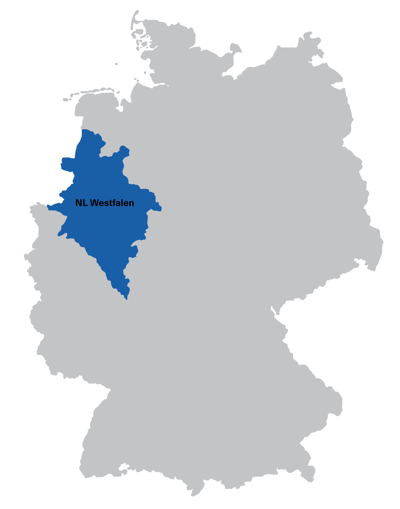 Eine Karte der Niederlassung Westfalen