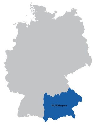 Eine Karte der Niederlassung Südbayern