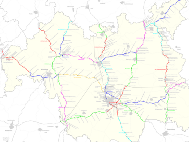 Karte Zuständigkeiten der Autobahnmeistereien