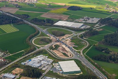 Anschlussstelle Ansbach im Zuge der A6 (Foto: FrankenAir)