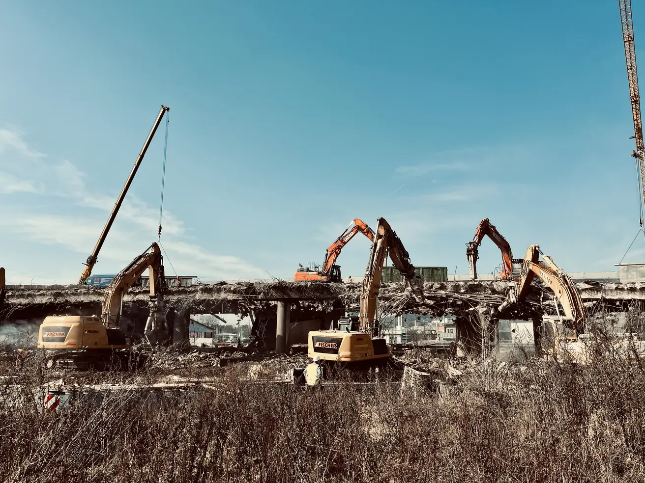 Abbruch Rampe 3 der Hochbrücke Bayreuth | Foto: Autobahn GmbH