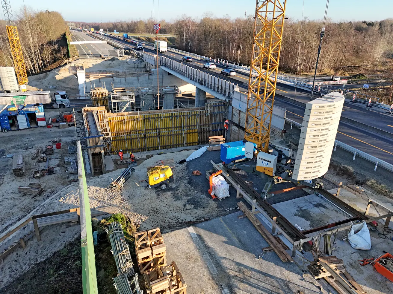 Die Baustelle in Blickrichtung Cuxhaven. © Die Autobahn GmbH des Bundes