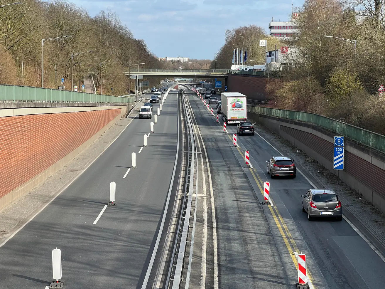 Die einspurige Verkehrsführung ist eingerichtet. © Die Autobahn GmbH des Bundes