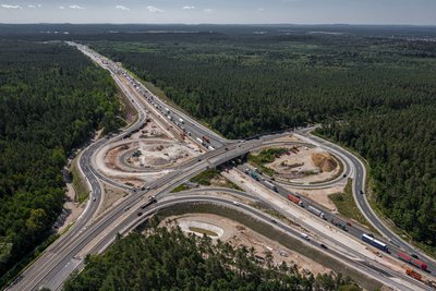Luftaufnahme Ausbauabschnitt A73 Nürnberg Hafen - Anschlussstelle Nürnberg - Münchener Straße (Foto: Tom Bauer)