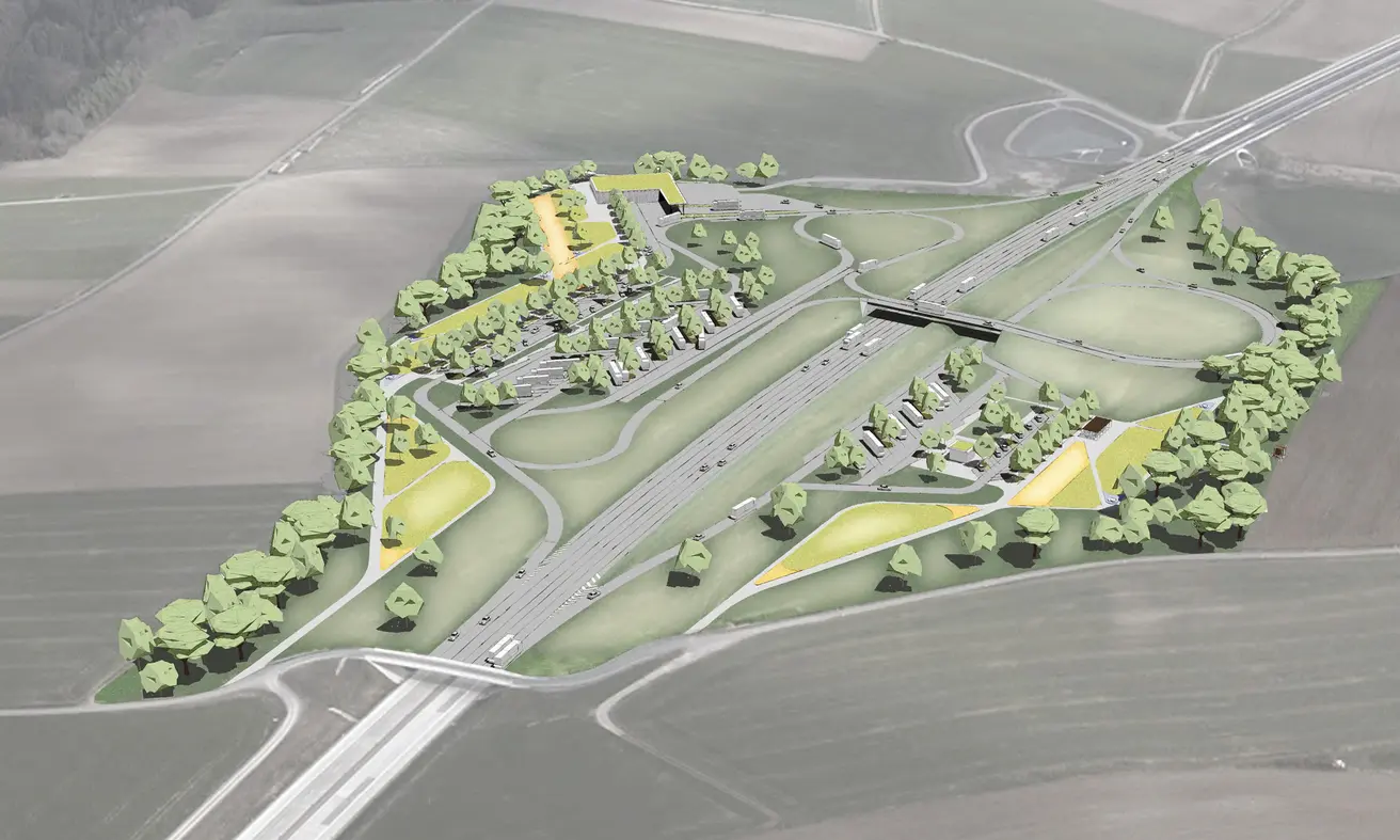 Visualisierung Neubau der Tank- und Rastanlage Coburger Land | Quelle: Ingenieurbüro Mayr