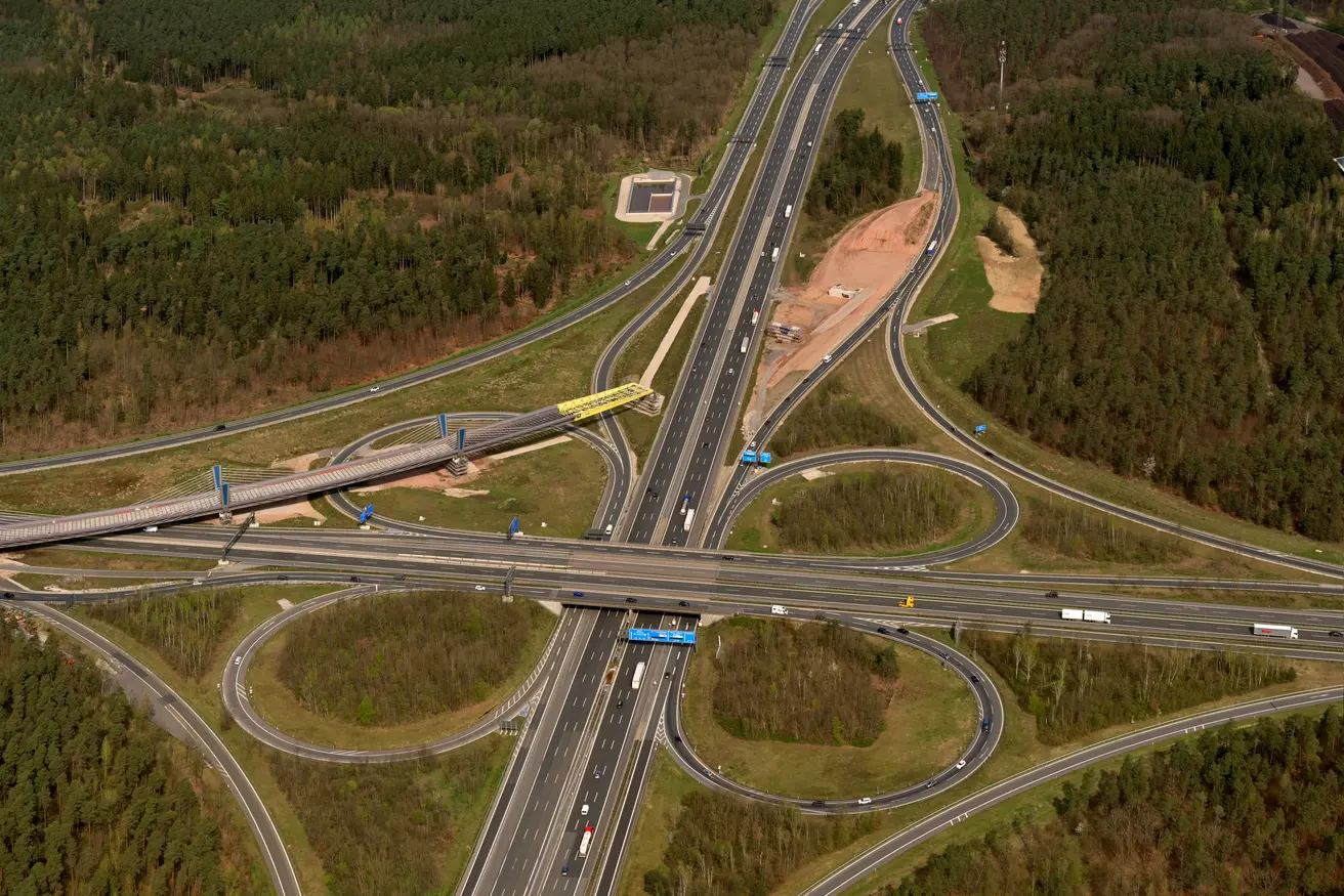 Luftaufnahme Autobahnkreuz Nürnberg-Ost