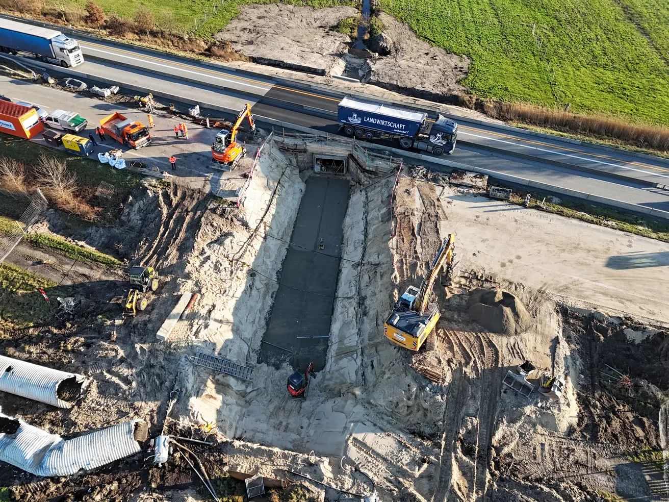 Die Baustelle aus der Vogelperspektive. © Die Autobahn GmbH des Bundes