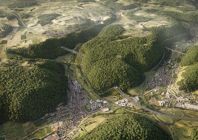 Animationsbild zukünftiger A8 Albaufstieg Quelle Autobahn GmbH Südwest