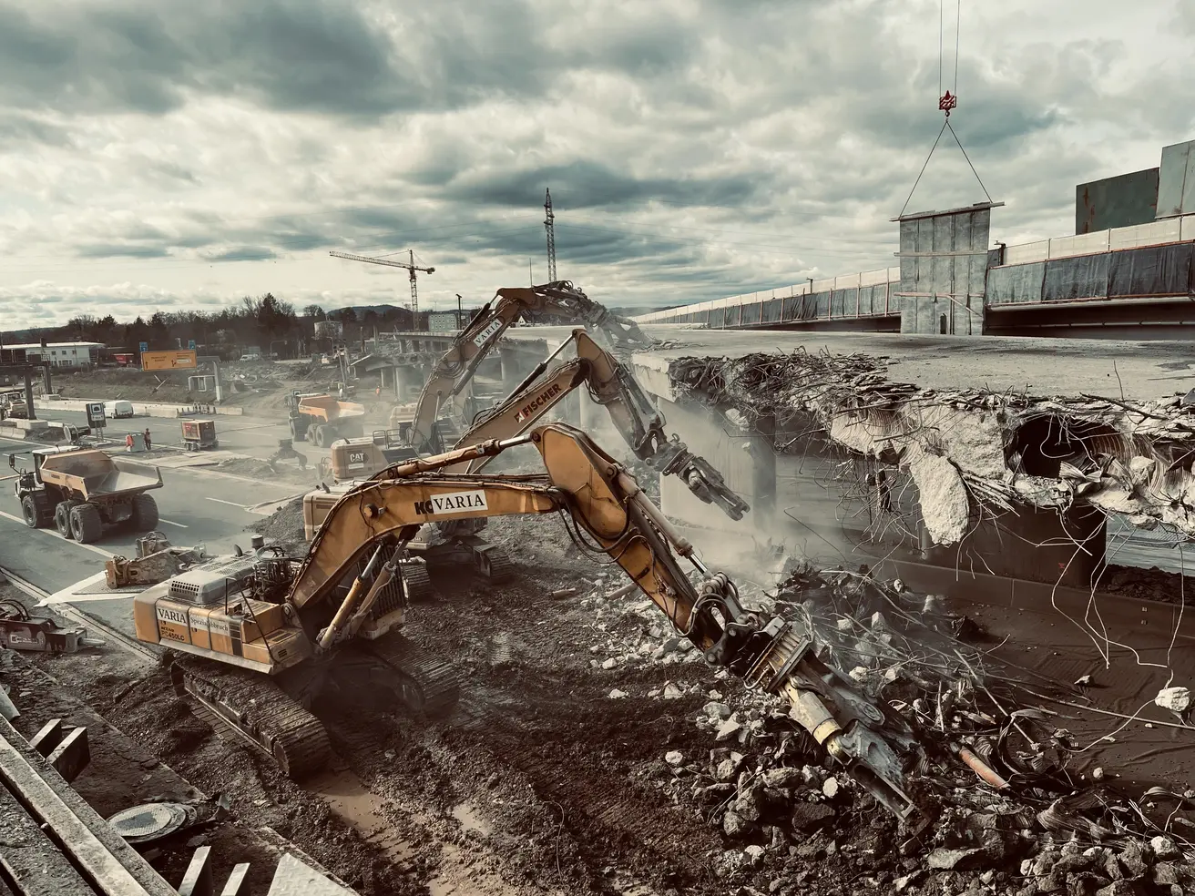 Abbruch Hauptbrücke der Hochbrücke Bayreuth | Foto: Autobahn GmbH