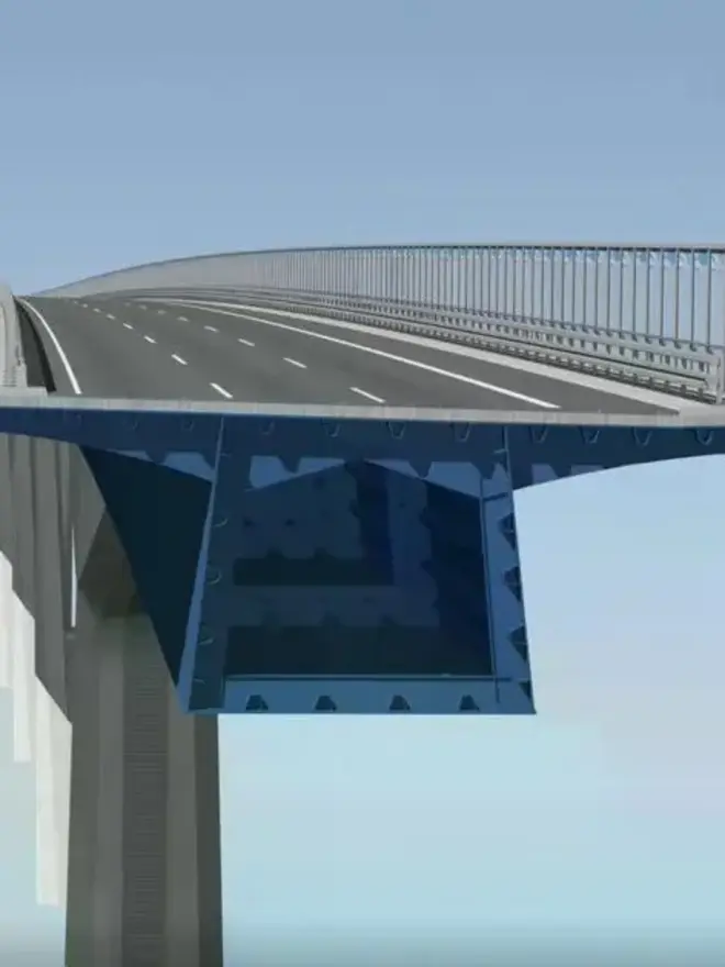 Querschnitt des Ersatzneubaus der A7 Rader Hochbrücke