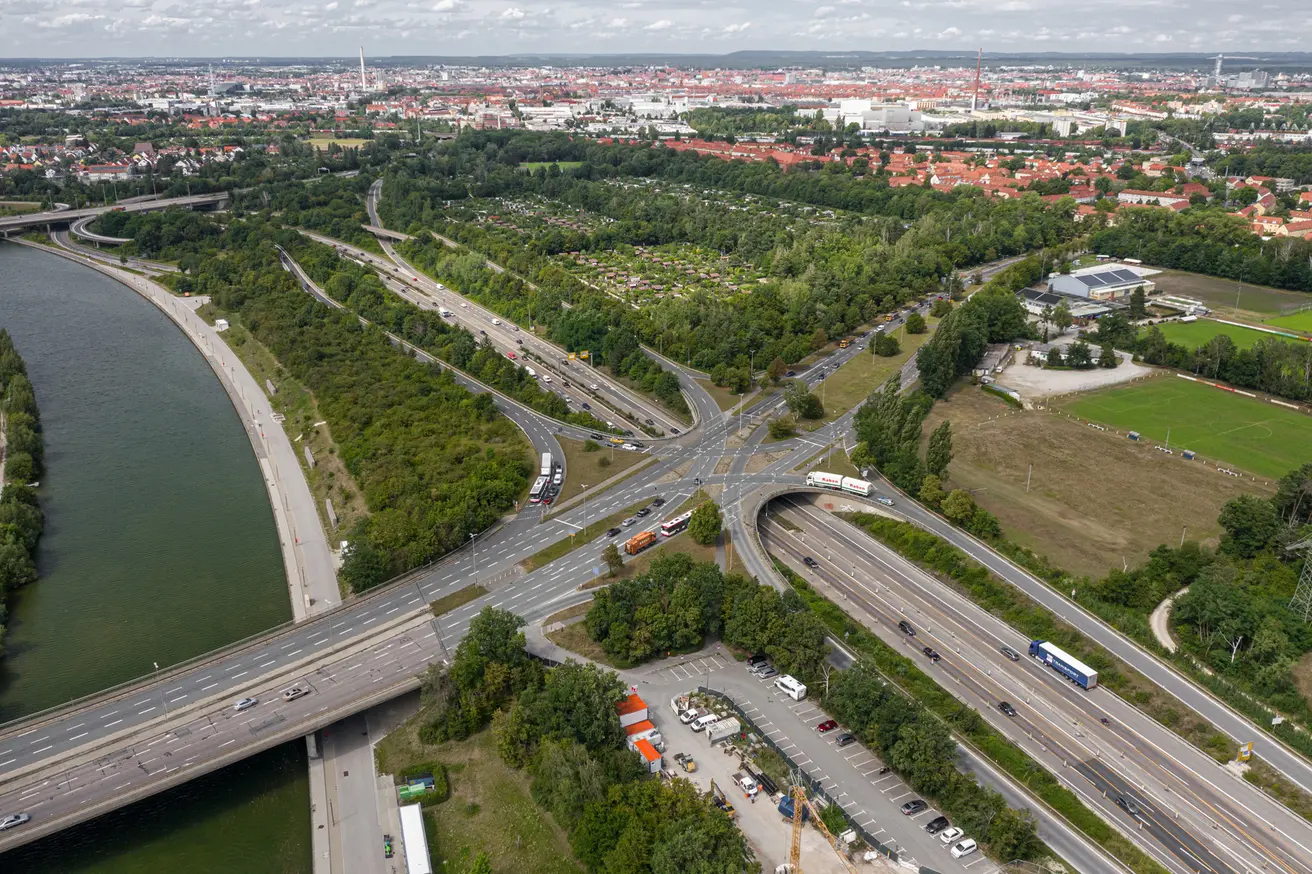 Luftaufnahme Ausbauabschnitt A73 Nürnberg Hafen - Anschlussstelle Nürnberg - Hafen-Ost (Foto: Tom Bauer)