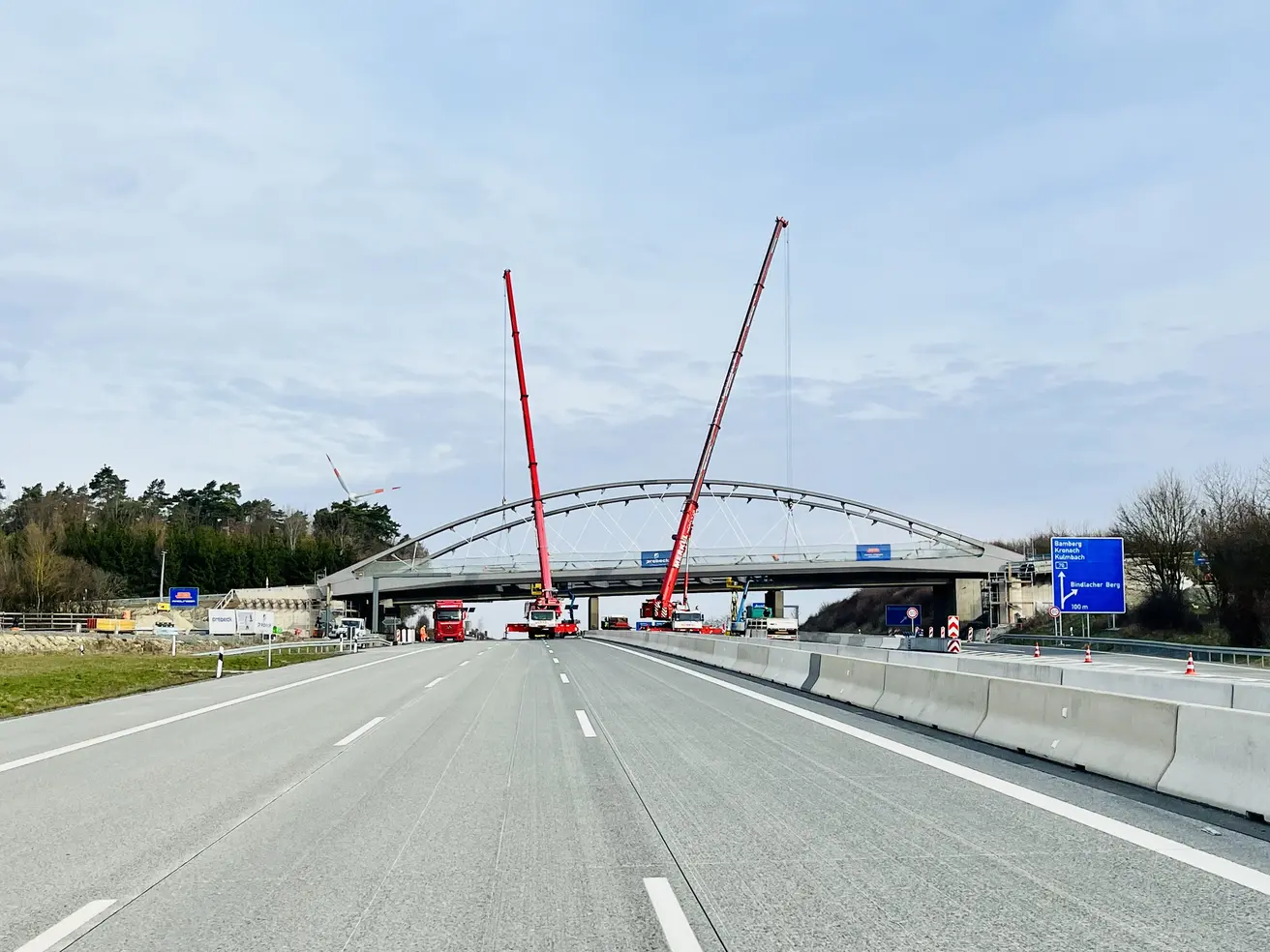 Brückeneinhub Anschlussstelle Bindlacher Berg | Foto: Autobahn GmbH