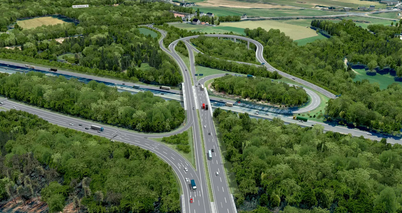 A1/A43/A46 Planung Aus- und Umbau Autobahnkreuz Wuppertal-Nord