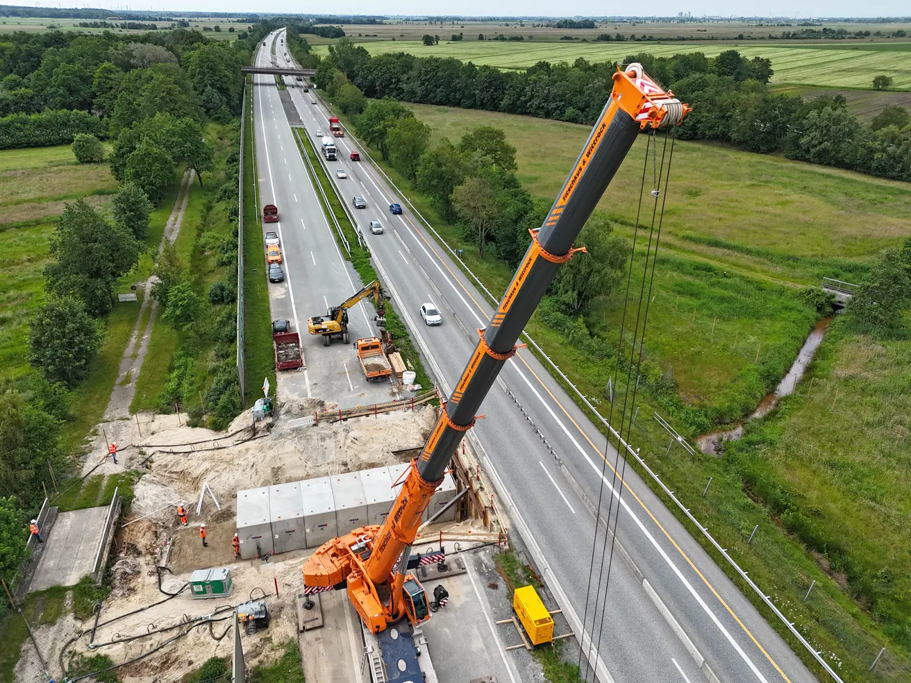 Die Arbeiten aus der Vogelperspektive. © Die Autobahn GmbH des Bundes