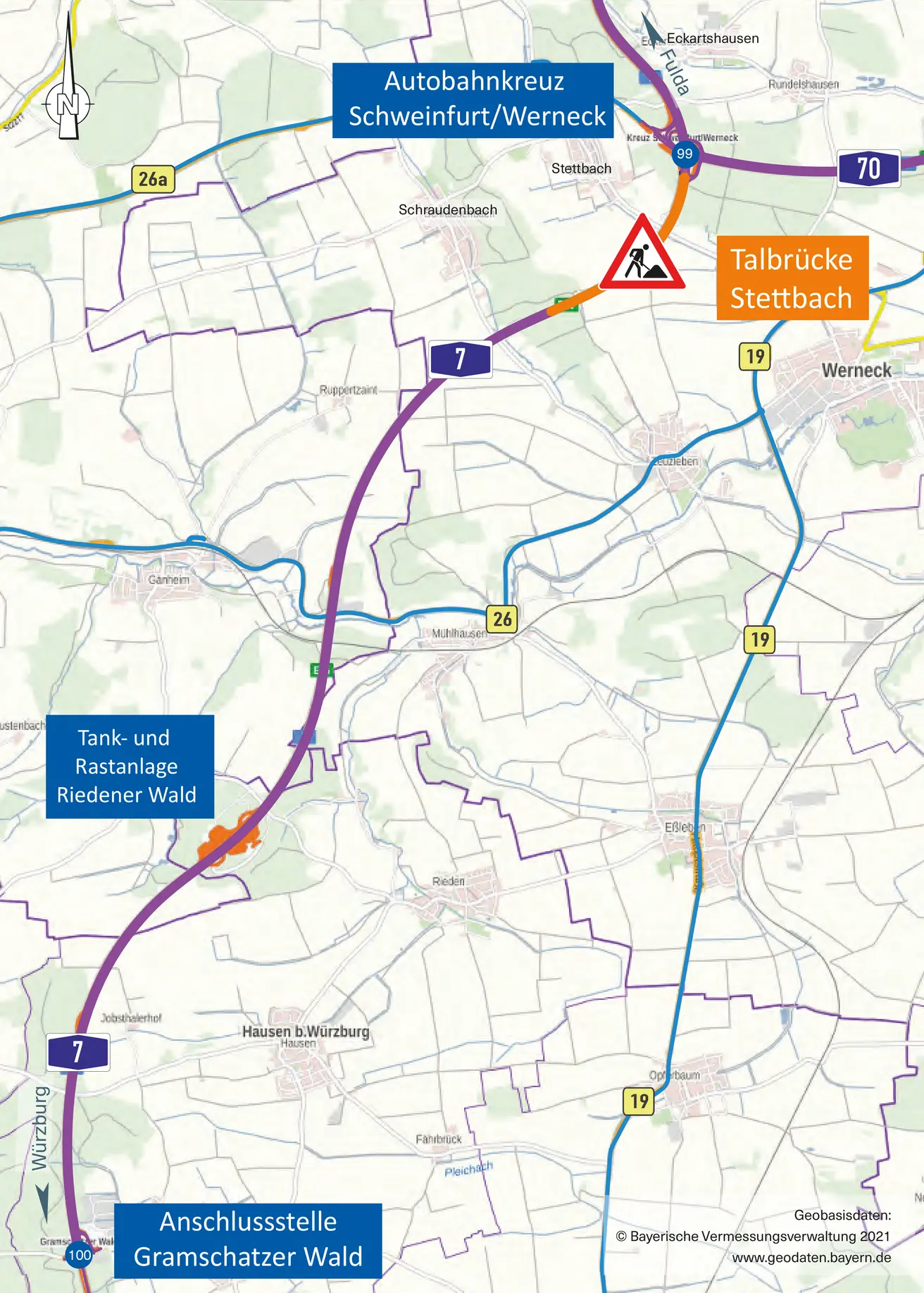 Übersichtslageplan Talbrücke Stettbach