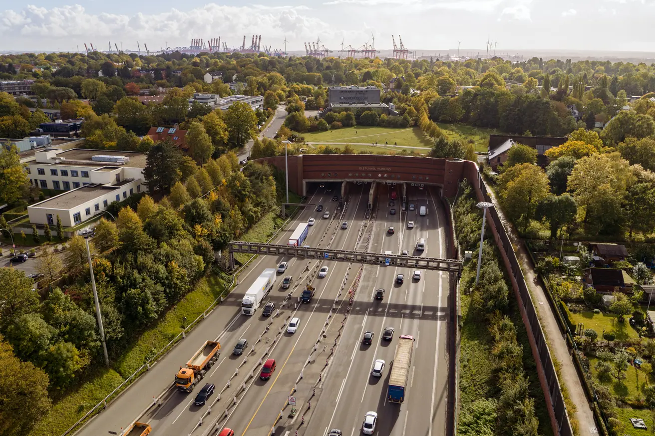 Elbtunnel Nordportal A7 Hamburg