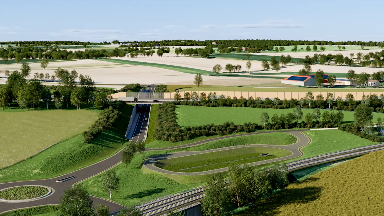 Visualisierung zur sechsstreifigen Erweiterung zwischen dem AK Weinsberg und der Landesgrenze BW/BY | Quelle: Autobahn GmbH Niederlassung Südwest