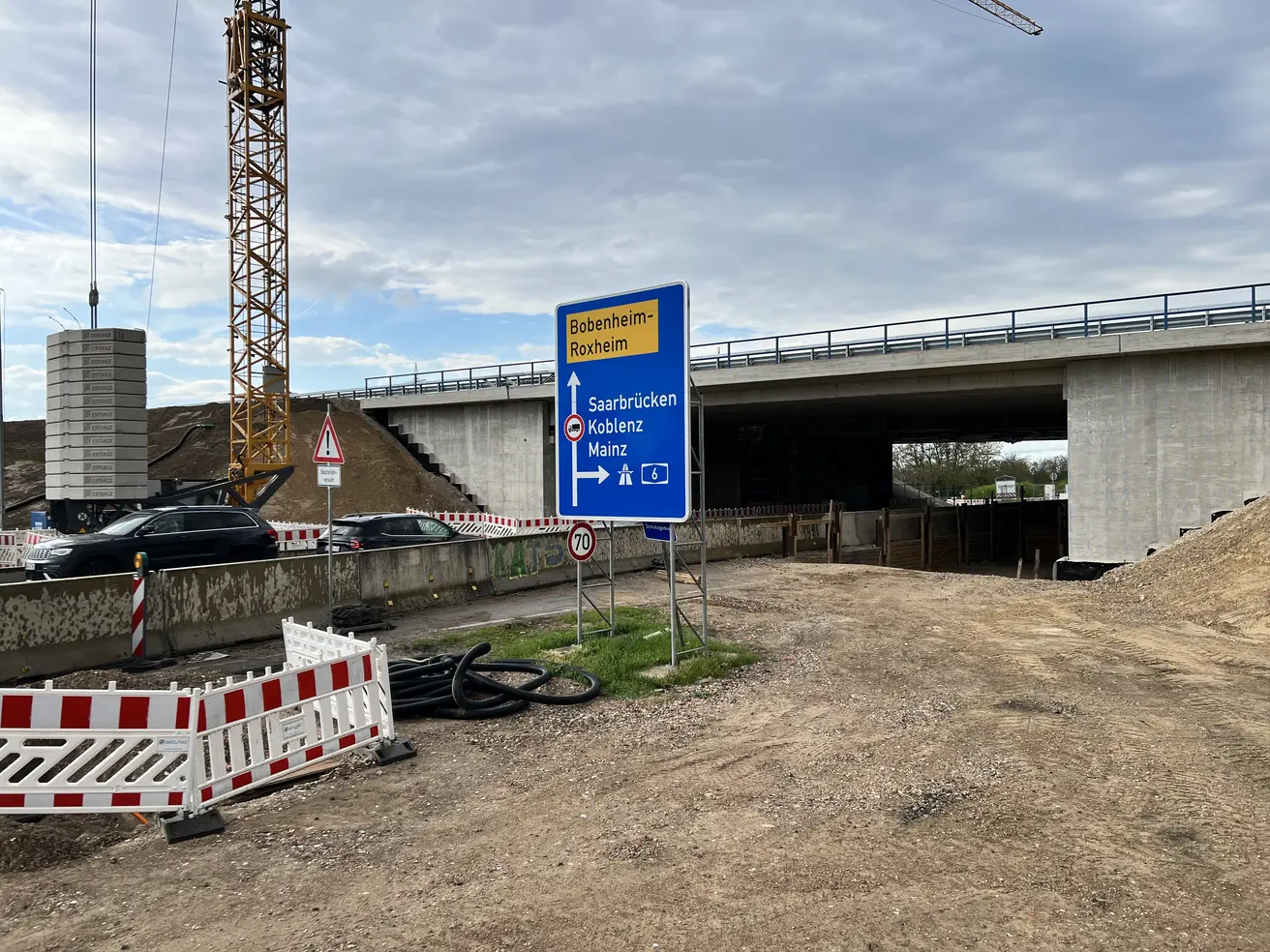 Kreuzungsbauwerks A6/L523 an der Anschlussstelle Frankenthal-Nord 