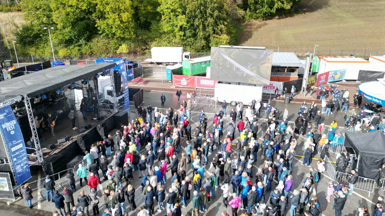 Blick auf den Festplatz von oben