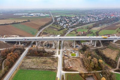 Luftaufnahme der Talbrücke Kürnach im Zuge der A7 (Foto: Jan R. Schäfer)