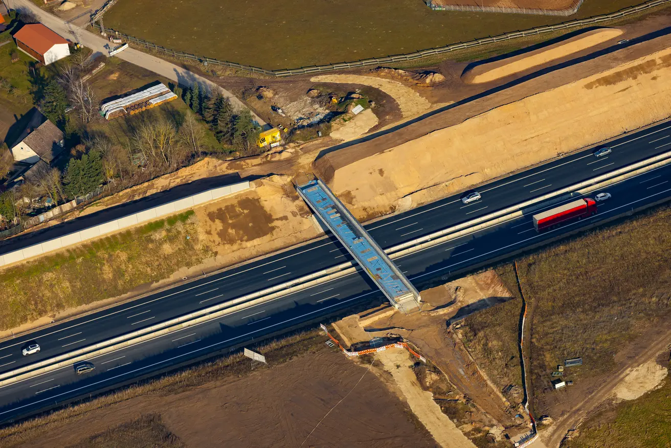 Luftbild A6 Ausbau östlich Triebendorf – Anschlussstelle Schwabach-West (Foto: FrankenAir)