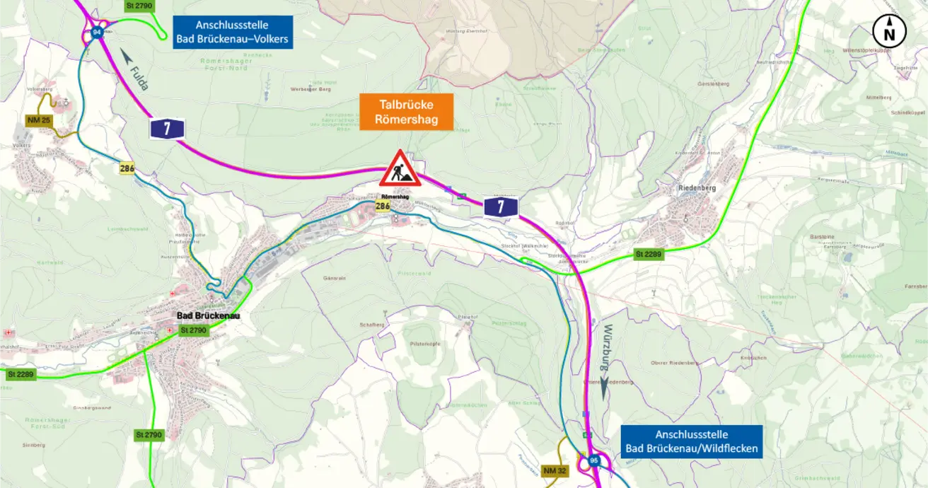 Übersichtslageplan Talbrücke Römershag