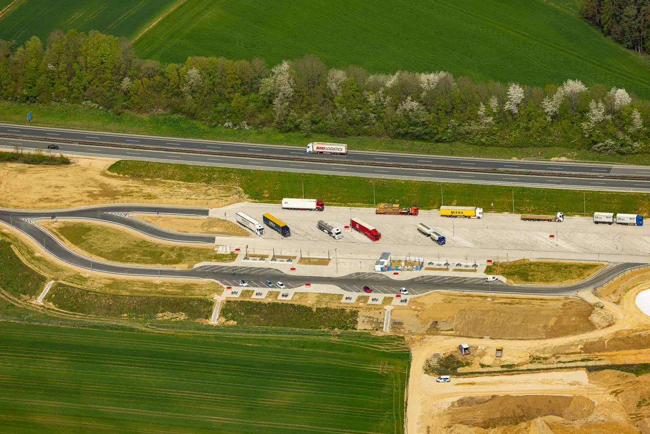 Luftaufnahme der PWC-Anlage Berg (Foto: FrankenAir, April 2024)
