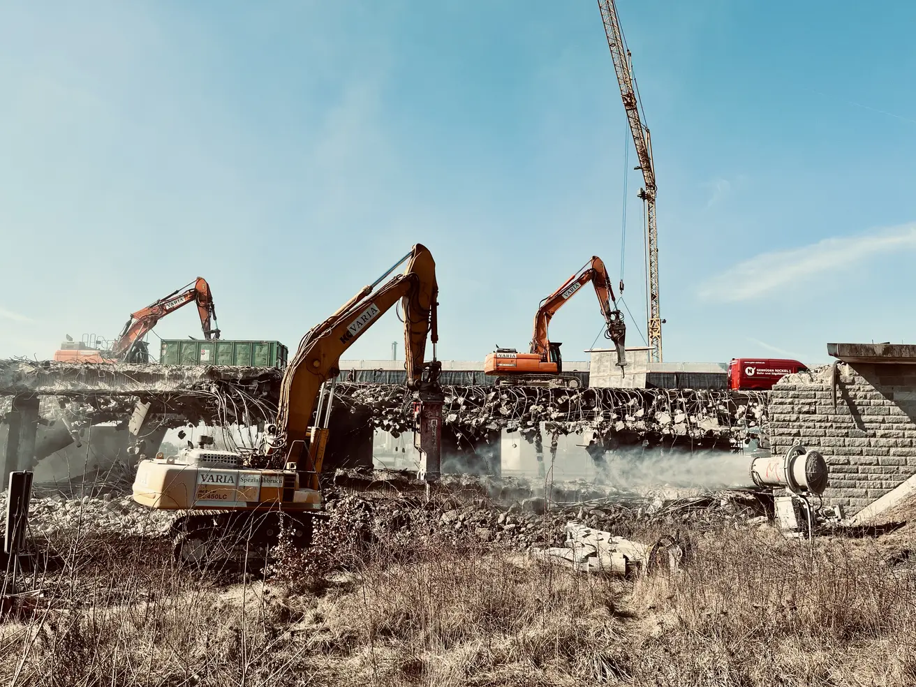 Abbruch Rampe 3 der Hochbrücke Bayreuth | Foto: Autobahn GmbH