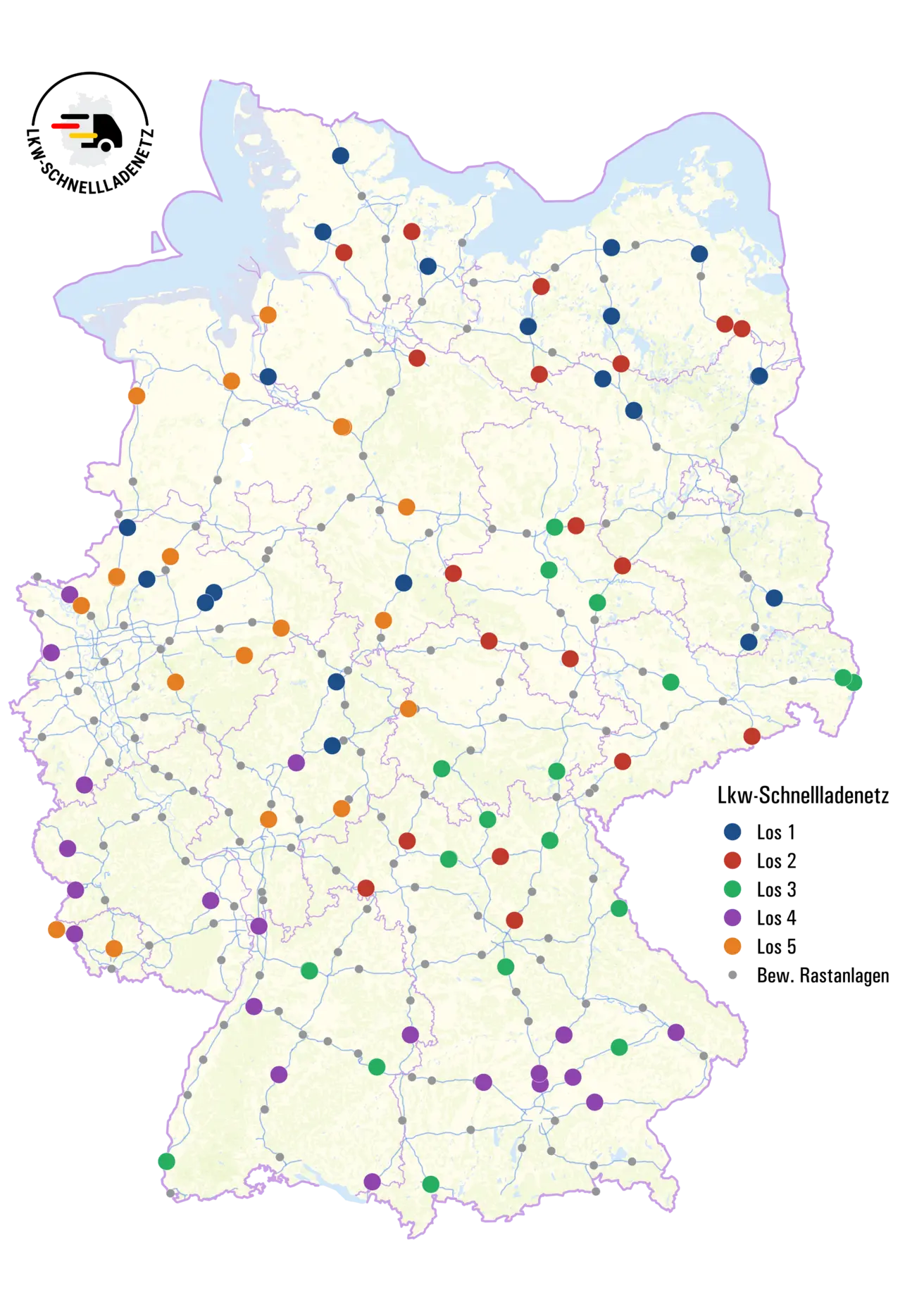 Lkw-Schnellladenetz