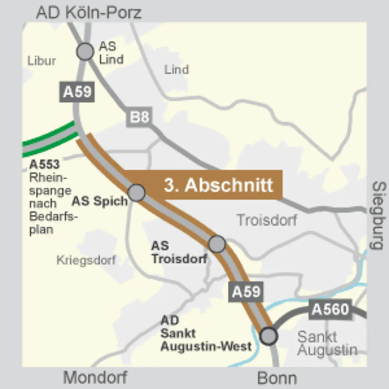 Kartenübersicht des dritten Bauabschnitts