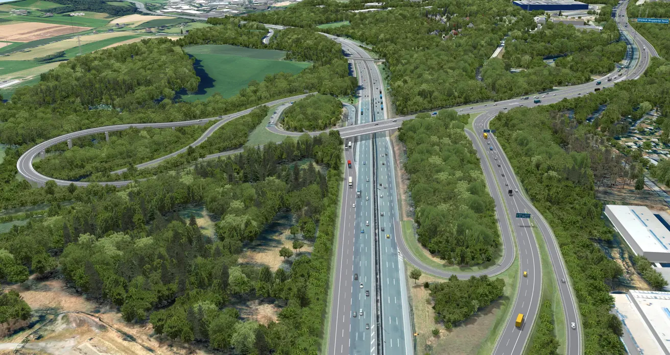 Visualisierung Kreuz Wuppertal-Nord