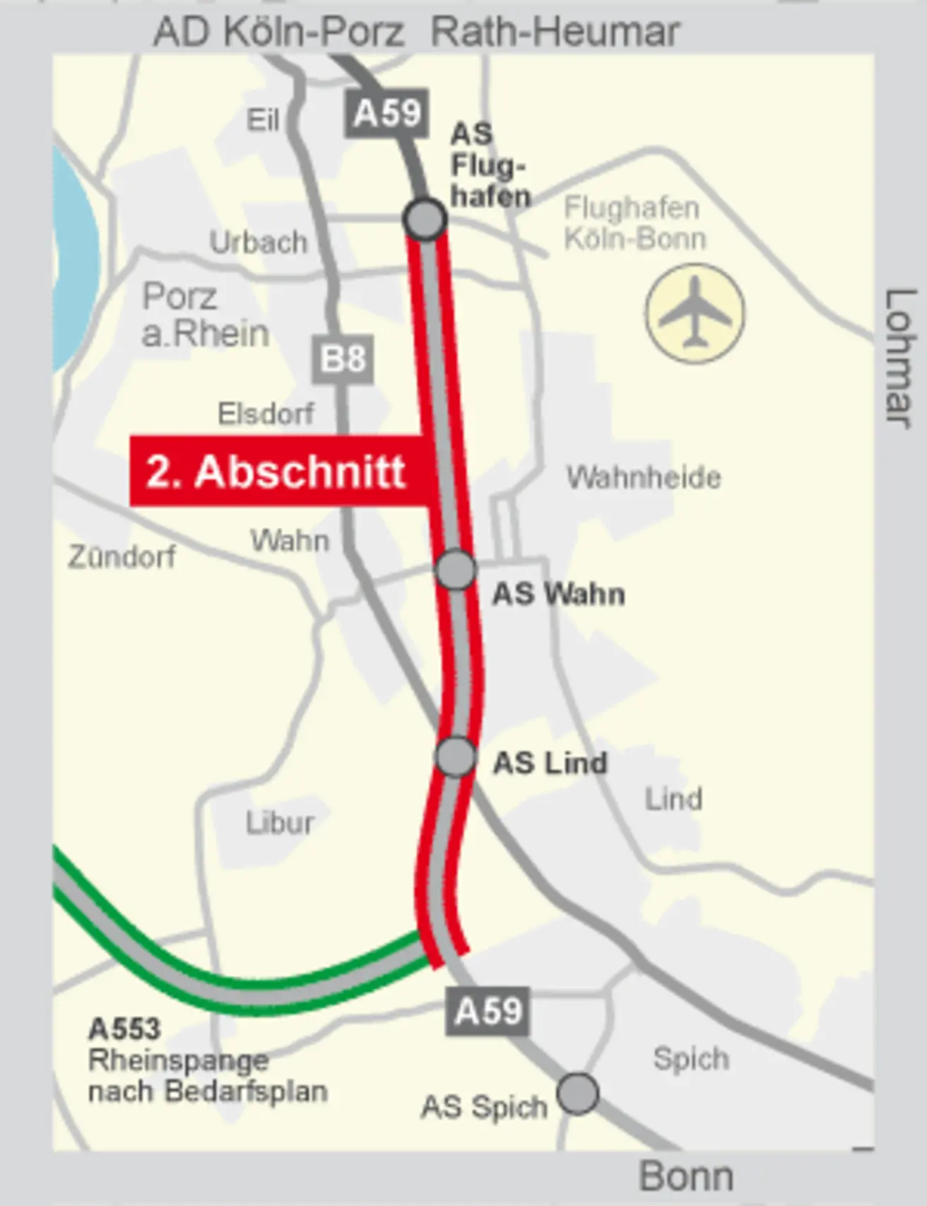 Kartenübersicht des zweiten Bauabschnitts