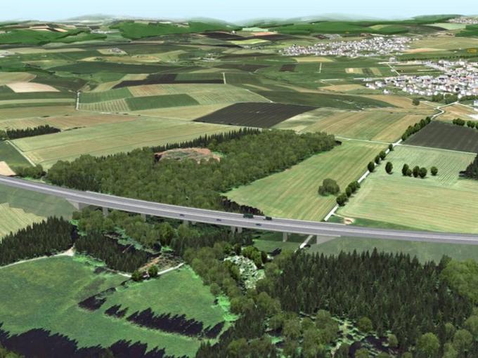 Das Bild zeigt die Grünunterführung bei Lommersdorf. - Lückenschluss der A1 in der Eifelregion zwischen Blankenheim, Lommersdorf und Adenau.